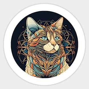 Cat Boho - Cute Funny Hippy Cat Lover Sticker